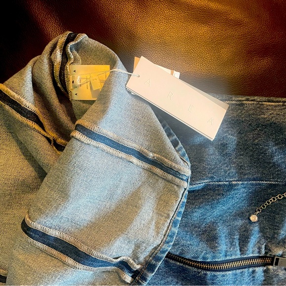 AREA Crystal Embellished Denim Dress - Picture 4 of 5